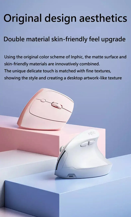 Inphic x9 mouse vertical sem fio tipo-c carregamento rápido ergonômico silencioso mouse de escritório para laptop desktop computador casa