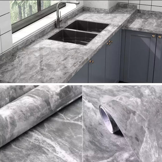 Papel de parede autoadesivo de mármore, Oil Proof, Adesivos em rolos para cozinha, Impermeável, Papel de contato para parede do banheiro