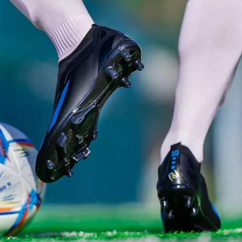 Sapatos infantis de futebol antiderrapante, chuteiras de relvado de alta qualidade, botas de futebol para homens TF FG, 2410
