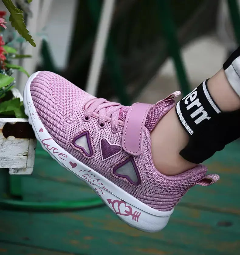 Meninas sapatos casuais luz malha tênis crianças verão primavera outono tenis bonito esporte dos desenhos animados feminino correndo meia calçado
