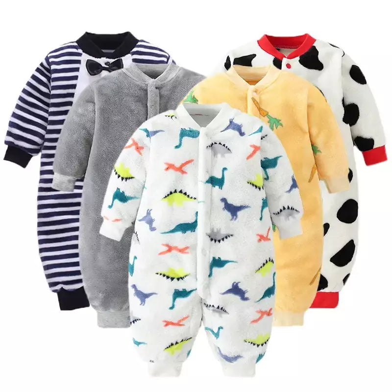 Bebê recém-nascido primavera inverno roupas jaqueta infantil para meninas macacão para meninos flanela macia bebe macacão roupas de bebê 0-18 meses