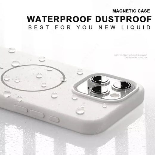 Nova capa de telefone com cordão magnético para iphone 15 14 16 plus 11 12 13 16 pro max magsafe protetor de pulseira de silicone líquido capa macia