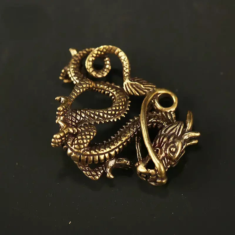 Cobre puro majestoso rei leão miniaturas estatuetas decorações de mesa vintage bronze mini dragão estátua animal decoração para casa ornamento