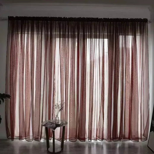 Cortinas transparentes de tule para sala de estar, cortina transparente para janela, haste de bolso, painel de quarto, decoração de tecido