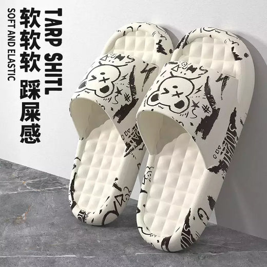 Casual antiderrapante aberto Toe chinelos masculinos, Sólidos Home Slides, Moda Padrão de Impressão, Interior, Caminhada, Banheiro, Sapatos de Banho, Verão, Novo