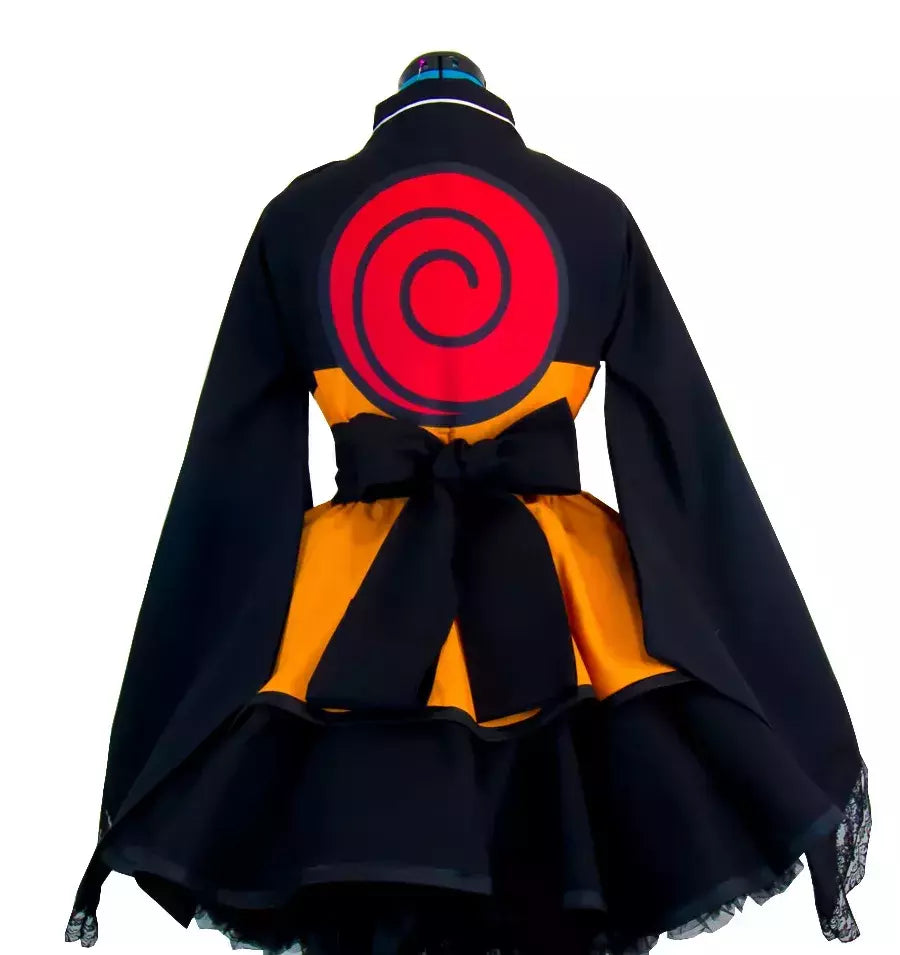 Anime shippuden uzumaki cosplay traje sexo réversão quimono lolita vestido meninas feminino japão estilo vestidos