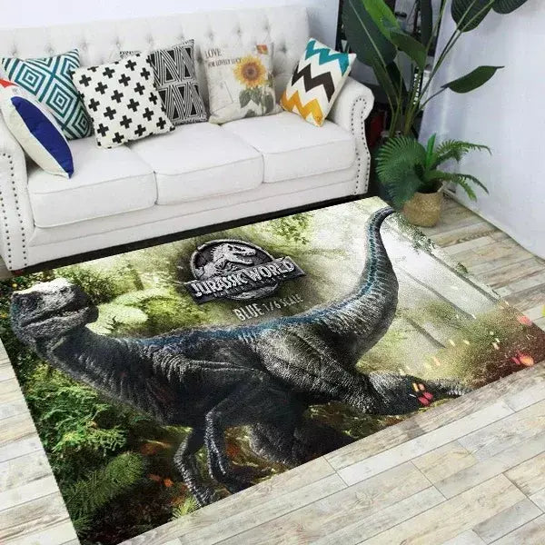 Jurassic park dinossauro dos desenhos animados tapetes antiderrapante área para sala de estar quarto pé almofada decoração, criança jogo tapete