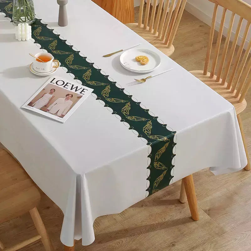 Impermeável Retangular Poliéster Toalha De Mesa, Padrão De Estilo Conciso, Decoração De Casa Moderna, Cozinha, Sala De Estar, Festa De Casamento