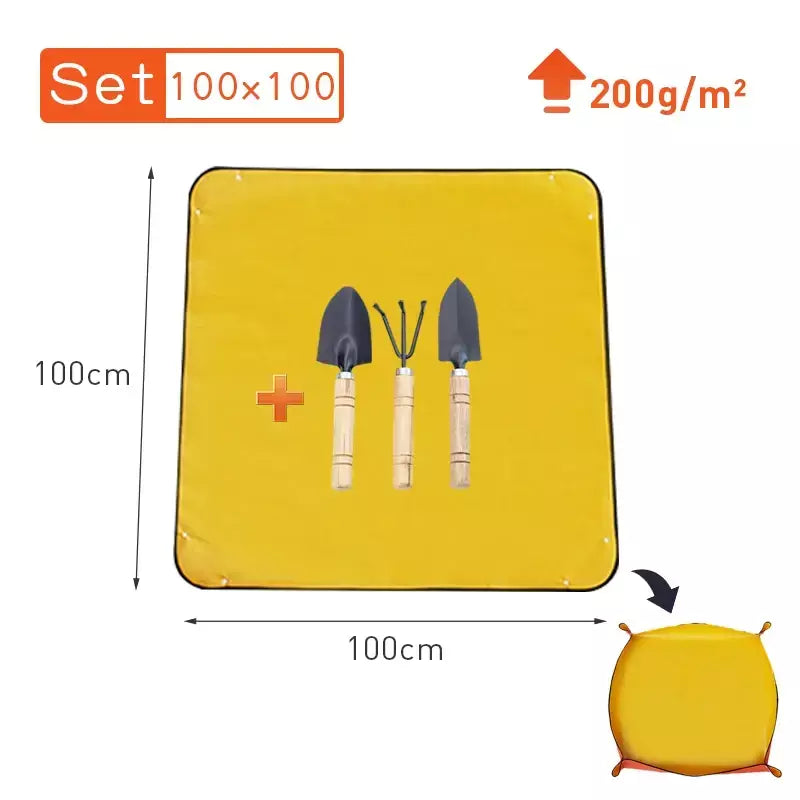 Tapete de plantio dobrável à prova d'água, tapete de jardim para vaso de flores, transplante, mistura de solo, ferramenta de poda de plantas