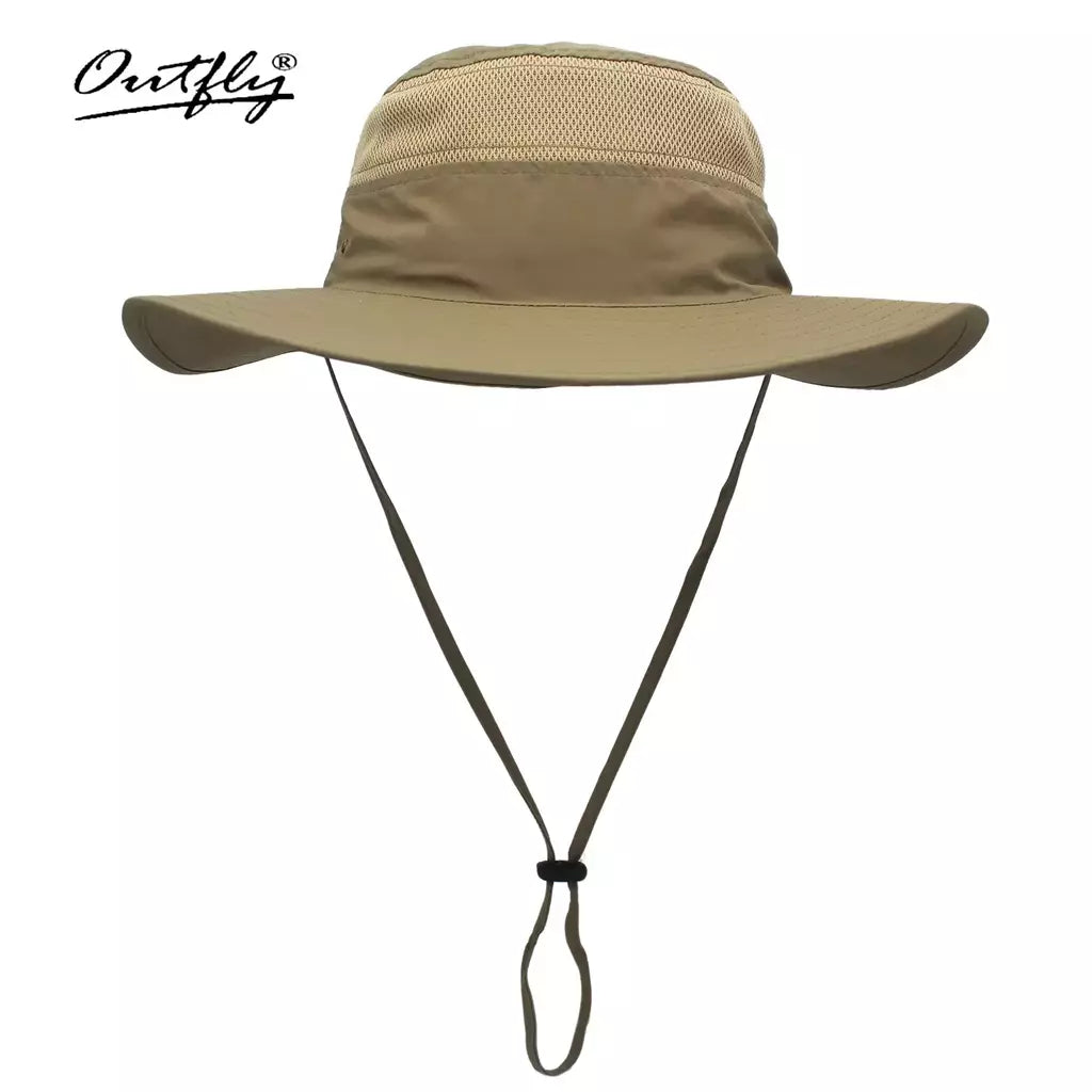 Chapéu de balde para homens e mulheres, protetor solar de pescador, Chapéu Panamá Sol, Rede Respirável de Pesca, Chapéu Grande de Secagem Rápida, Chapéu Caminhada