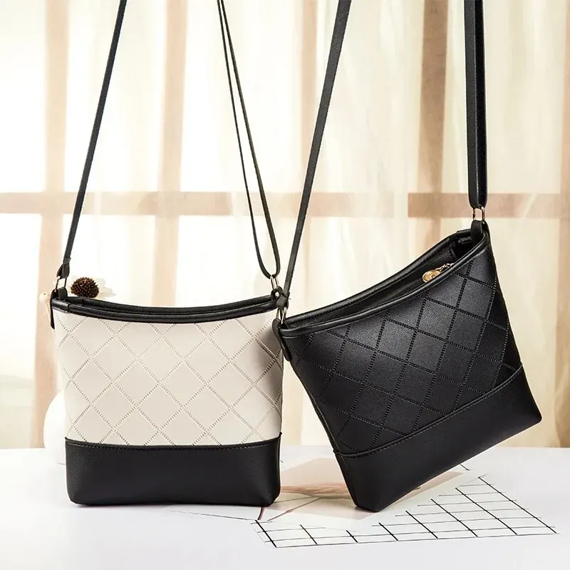 Bolsa de ombro única padrão floral para mulheres, Bolsa de balde pequena, Superfície macia, Material PU, Bolsa Crossbody elegante para senhoras