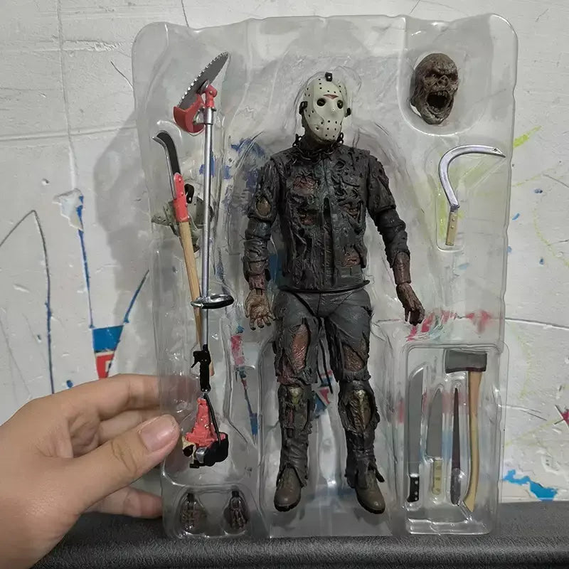 NECA The Firday Jason Voorhees Action Figure Parte VII Um Novo Sangue Jason Voorhees Coleção de Halloween Modelo Brinquedo Boneca Presente