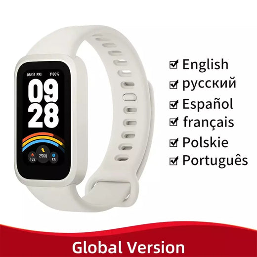Versão global xiaomi mi band 9 ativo 8 dias de vida útil da bateria pulseira 1.47 ''tela 60hz 50 modos esportivos mi fitness banda inteligente