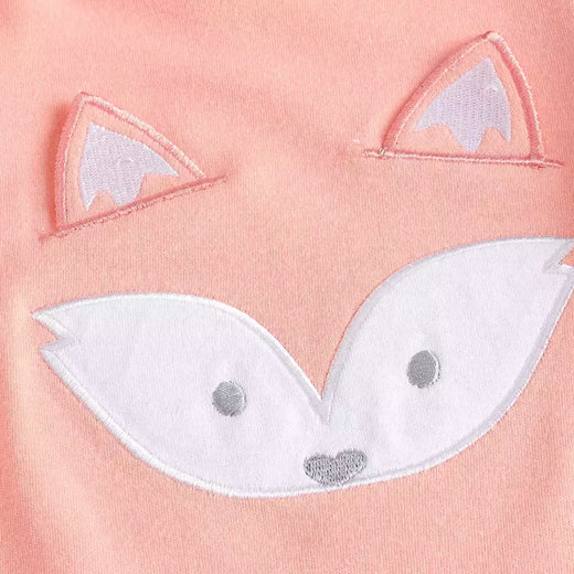 -Bodysuit de manga curta para bebês, roupas recém-nascidas, 100% algodão, Fox Design, Verão, Girl Clothing, 0-12M, 2 pcs por lote