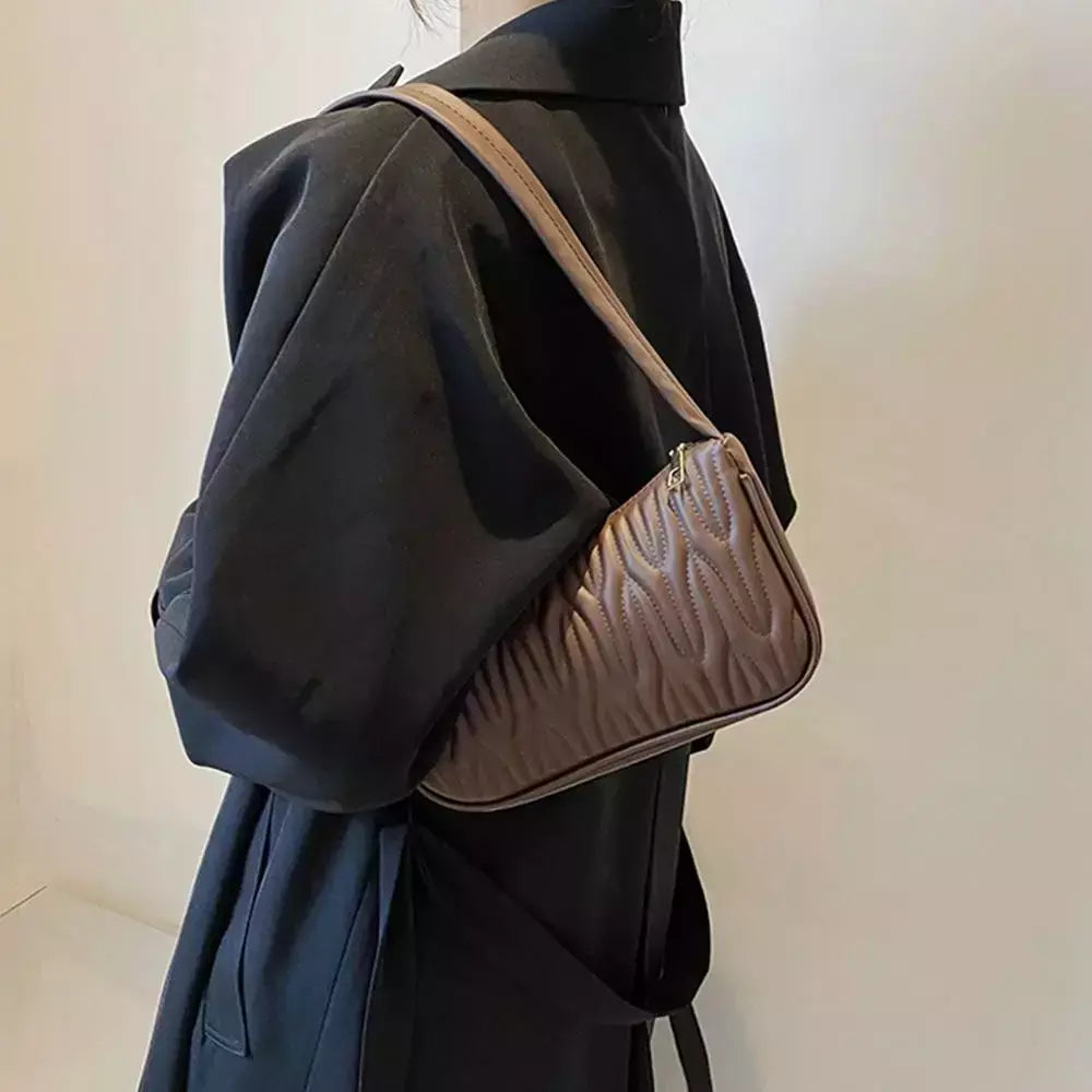 Bolsa de axilas de couro PU para mulheres, bolsa casual, bolsas de ombro femininas, luxo