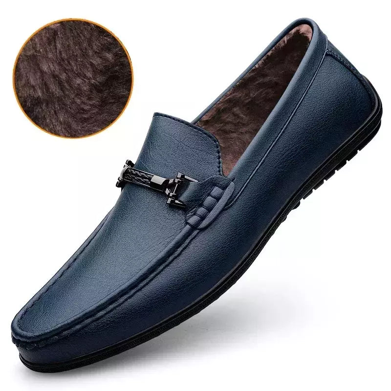 Sapatos de couro genuíno para homens, mocassins de negócios casuais, apartamentos artesanais para dirigir, moda que combina com tudo, nova chegada