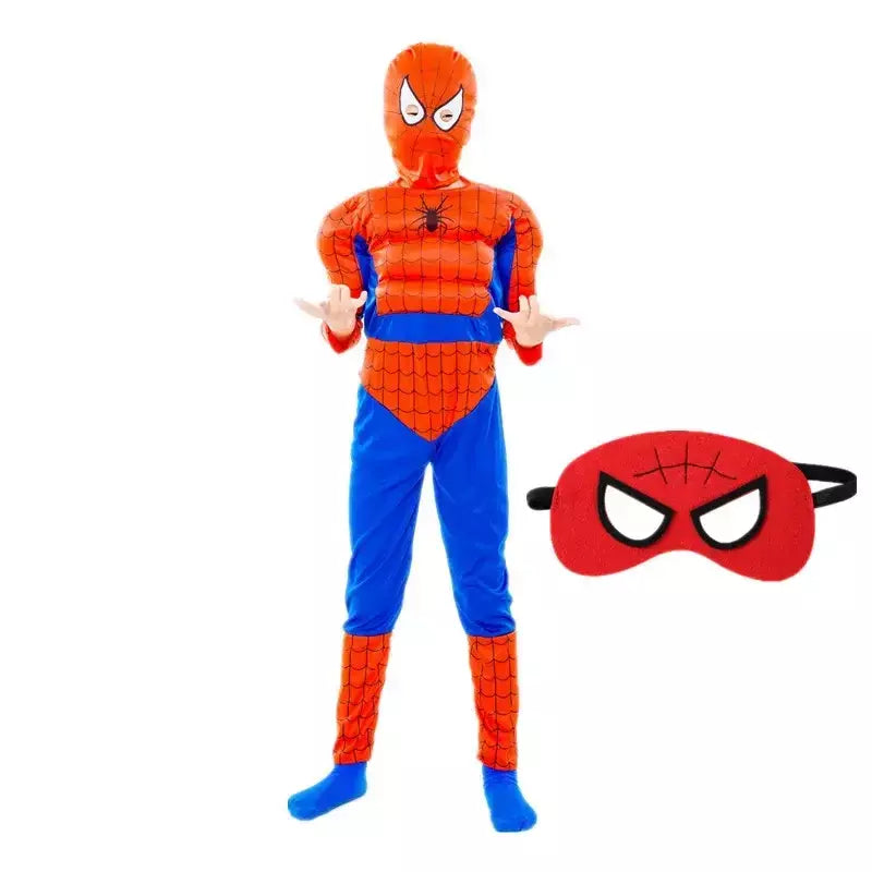 Fantasia de super-herói infantil, meninos e meninas, macacão muscular com máscara de halloween, dramatização, festa, cosplay, roupa para férias