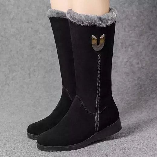 Botas de inverno de alta qualidade botas de inverno para mulheres 2022 botas de inverno para mulheres grossas meados de bezerro de pelúcia botas planas de neve zip moda botas de mujer
