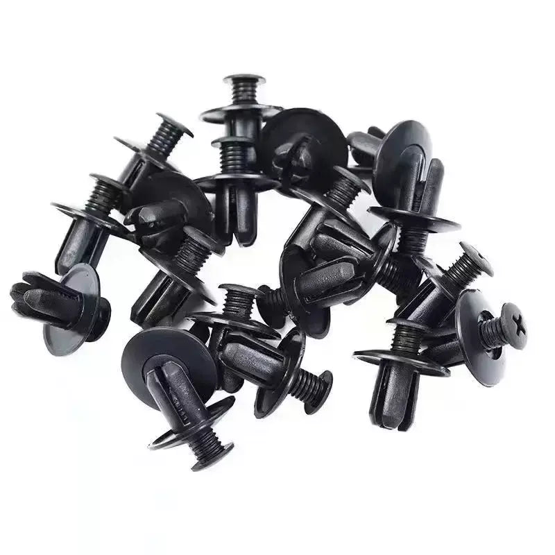 5/100 pçs 8mm rebites de plástico fixadores parafuso pára-choque do carro preto rebite clipes fixadores do carro para toyota focus kia nissan yamaha