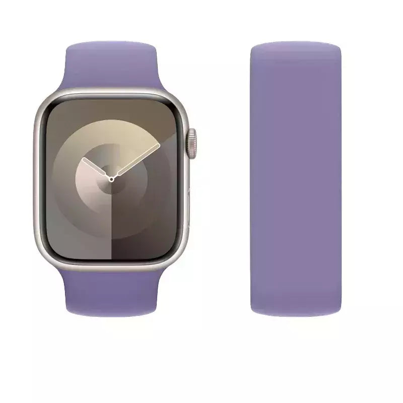 Silicone Solo Loop Band para Apple Watch, Belt Bracelet Strap, iWatch Series 9, 8, 7, 6, SE, Ultra 2, 40mm, 44mm, 45mm, 41mm, 49 milímetros, 38 milímetros, 42 milímetros