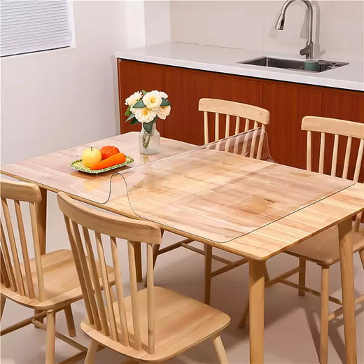 Toalha De Mesa De PVC Transparente Com Espessura, Resistente Ao Calor, Impermeável, Resistente A Óleo, Esteira De Mesa De Jantar, 1Pc