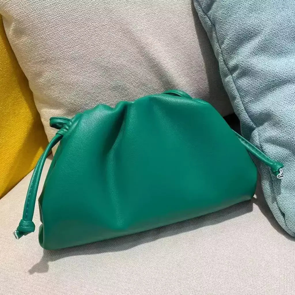 Saco de Nuvem de Couro Genuíno para Mulheres, Couro Macio, Ombro Crossbody Bags, Alta Qualidade, Embreagens Femininas Noite, Senhoras, 2023