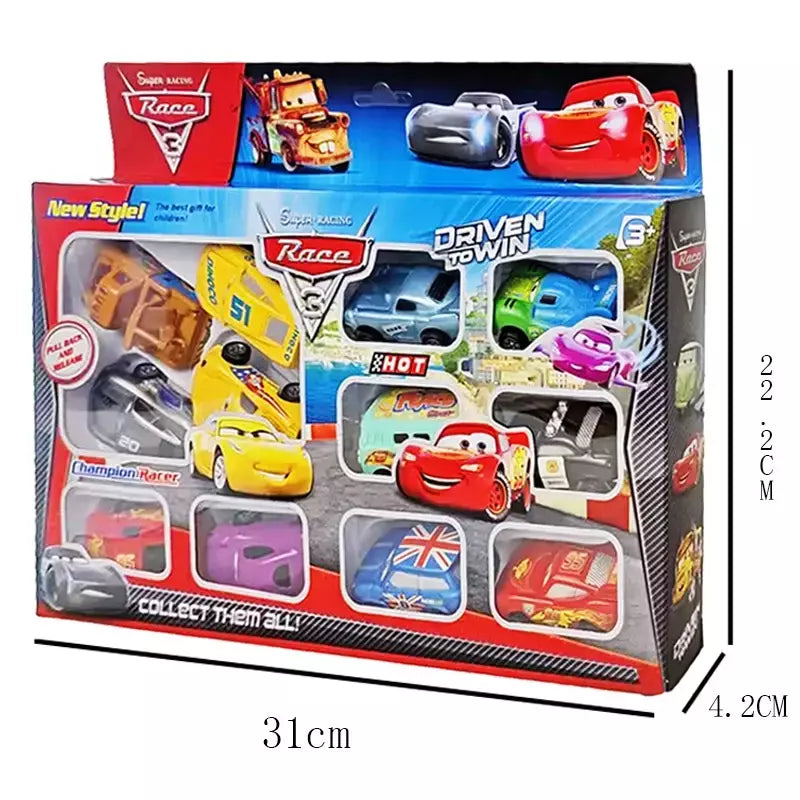 Mini 12 pçs disney pixar carros 3 pistão copo rebote carro coleção relâmpago mcqueen jackson tempestade pvc modelo de carro brinquedo para crianças