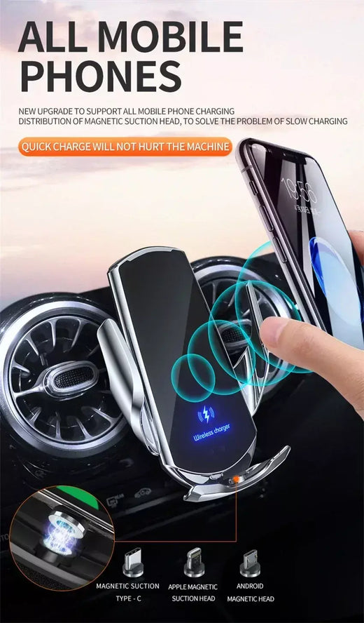 100w carregador de carro sem fio magnético suporte do telefone do carro para iphone 11 12 13 14 15 pro xiaomi samsung carregamento rápido carregadores sem fio