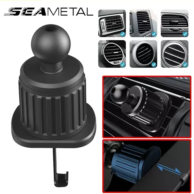 Seametal suporte do telefone do carro acessórios interior saída de ar automático celular peças suporte do telefone base fixação clipe