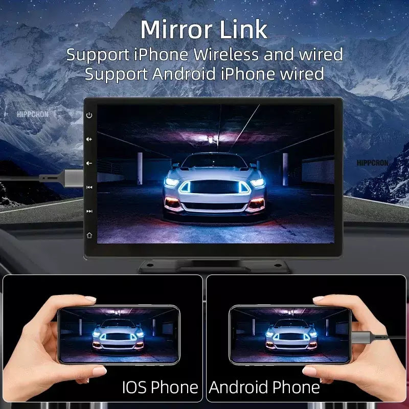9 polegada rádio do carro reprodutor de vídeo multimídia carplay android auto ips tela toque entrada aux bluetooth mirrorlink universal