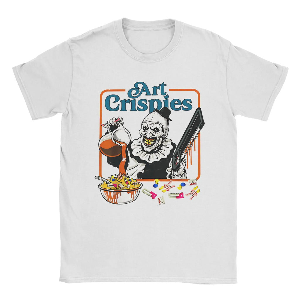 Arte Crispies Terrifier Horror Halloween Filme Homens Camiseta Incrível Camisetas Manga Curta O Pescoço Camisetas 100% Algodão 6XL Tops
