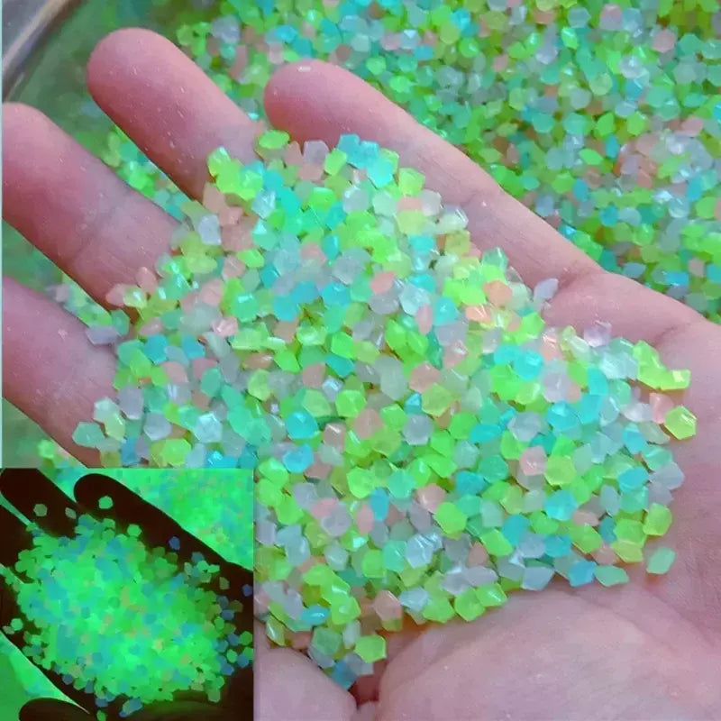 1000 pçs areia luminosa brilho no escuro seixos pedra casa jardim caminho ao ar livre decoração do gramado tanque de peixes decoração do aquário 3-5mm