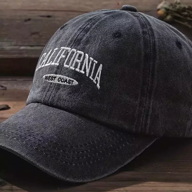 Boné de beisebol retrô vintage de algodão masculino feminino denim letras bordadas chapéu de algodão macio bonés casuais retrô unissex chapéus