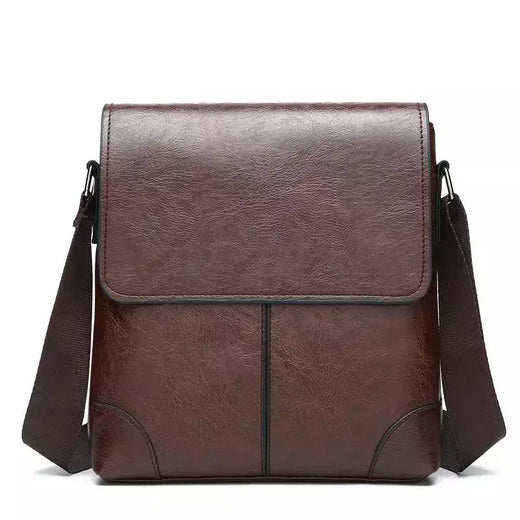 Bolsa crossbody impermeável para homens, cor sólida, grande capacidade, pasta portátil, armazenamento de couro PU, sacos de ombro, meninos