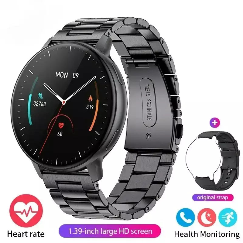 Xiaomi chamada relógio inteligente feminino mostrador personalizado relógios de aço masculino esportes rastreador fitness freqüência cardíaca smartwatch para android