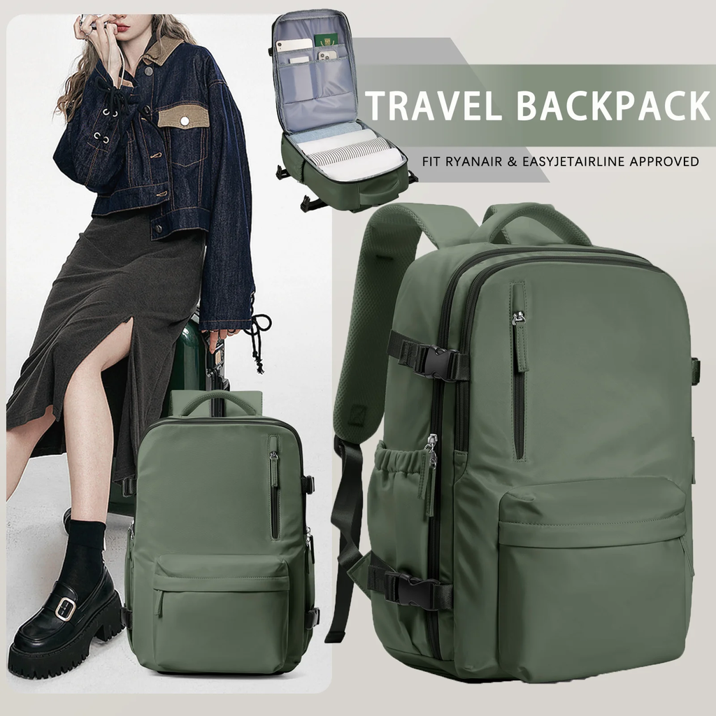 Mochila de Viagem de Avião de Grande Capacidade, Laptop para Mulheres e Homens, Easy jet Carry on Trolly Bag, Casual, 45x36x20