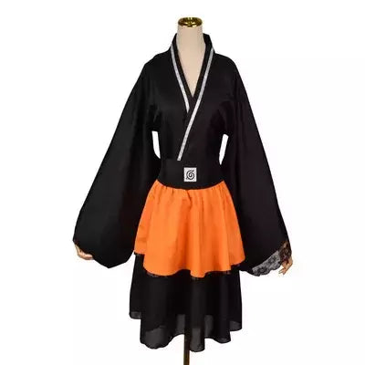 Anime shippuden uzumaki cosplay traje sexo réversão quimono lolita vestido meninas feminino japão estilo vestidos