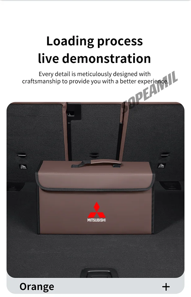 Para mitsubishi outlander pajero asx colt lancer l200 triton RalLIART caixa organizadora de porta-malas de carro caixa traseira estiva arrumação saco de armazenamento