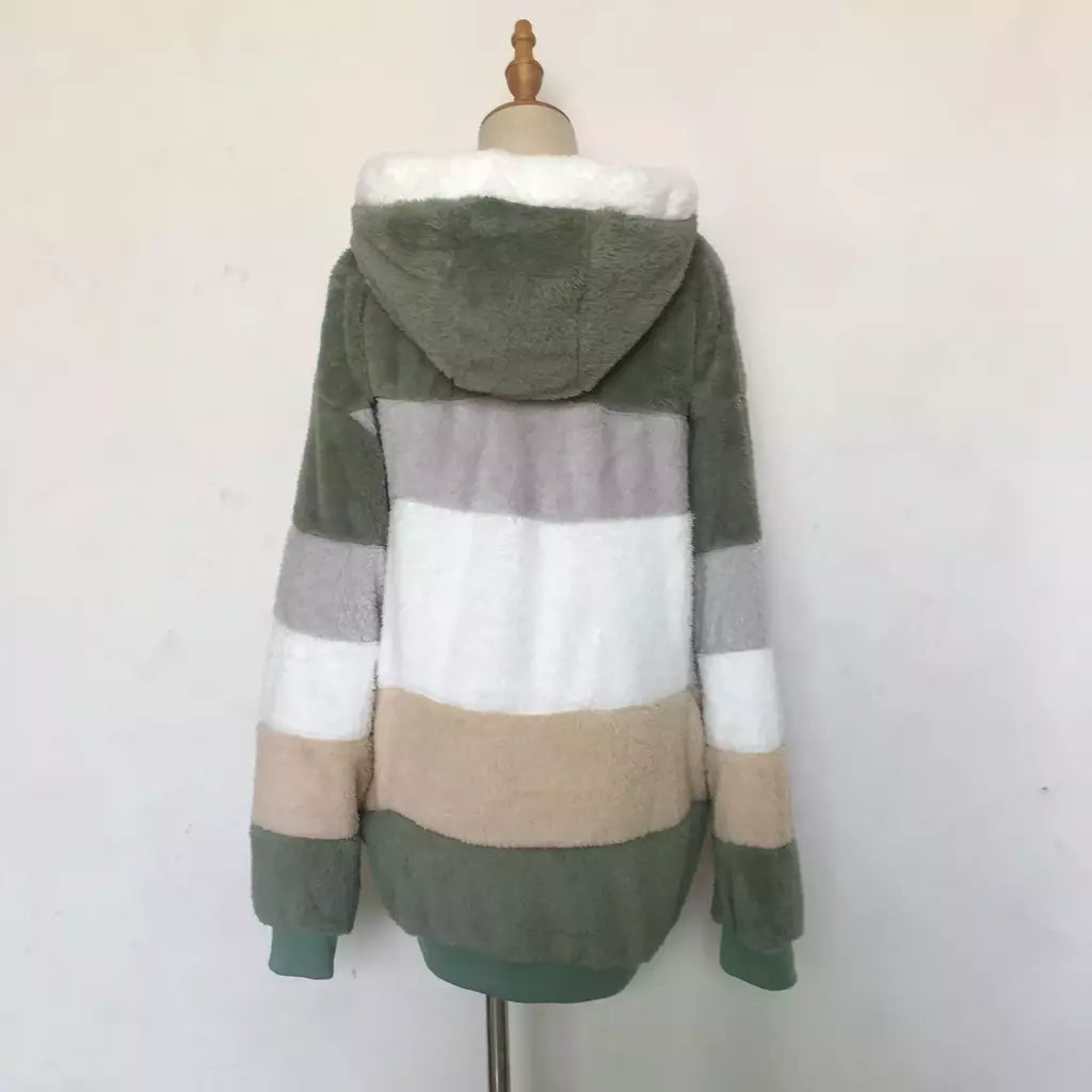 Casaco de capuz extragrande feminino com bolsos macios, streetwear quente, casaco solto, Lady Outerwear, outono, inverno, novo, 2023