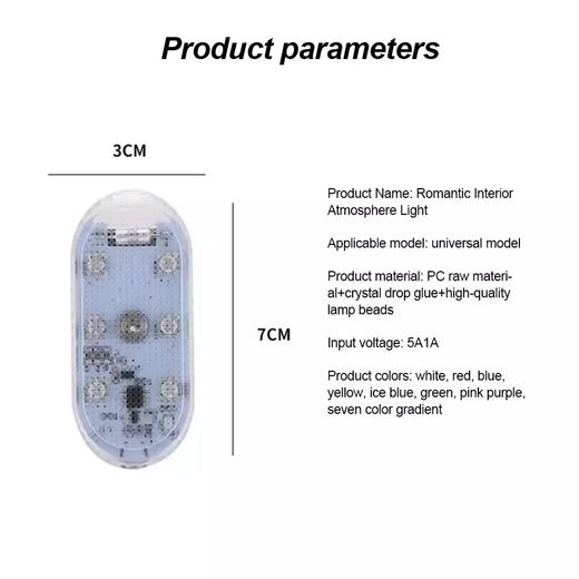 Luzes de carro multicoloridas, sem fio, led, toque, teto, sensor, lâmpada de leitura, mini luz de carregamento usb, acessórios interiores automotivos