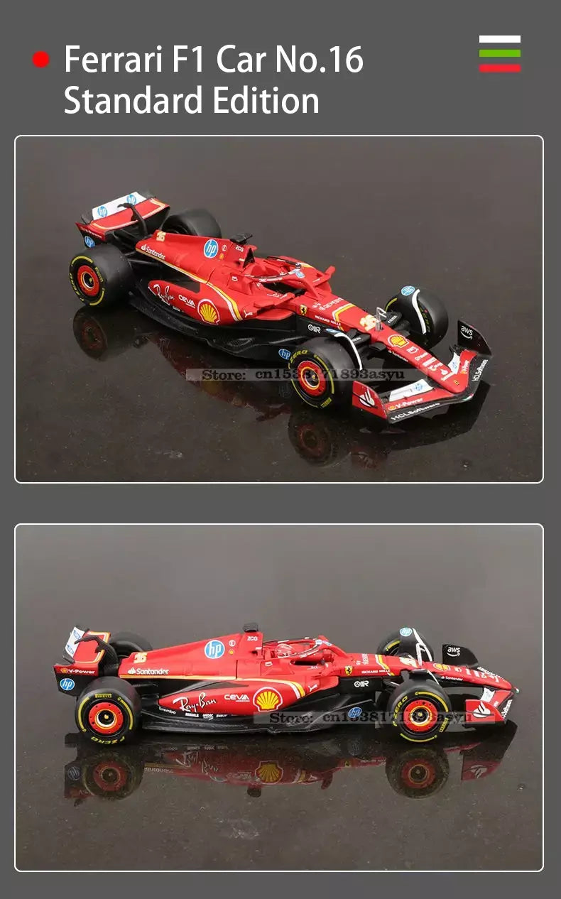 Bburago 1:43 2024 2023 F1 Scuderia Ferrari SF24 SF23 # 16 lecler # 55 sainz jr liga carro de luxo fundido modelo de carro série de brinquedos