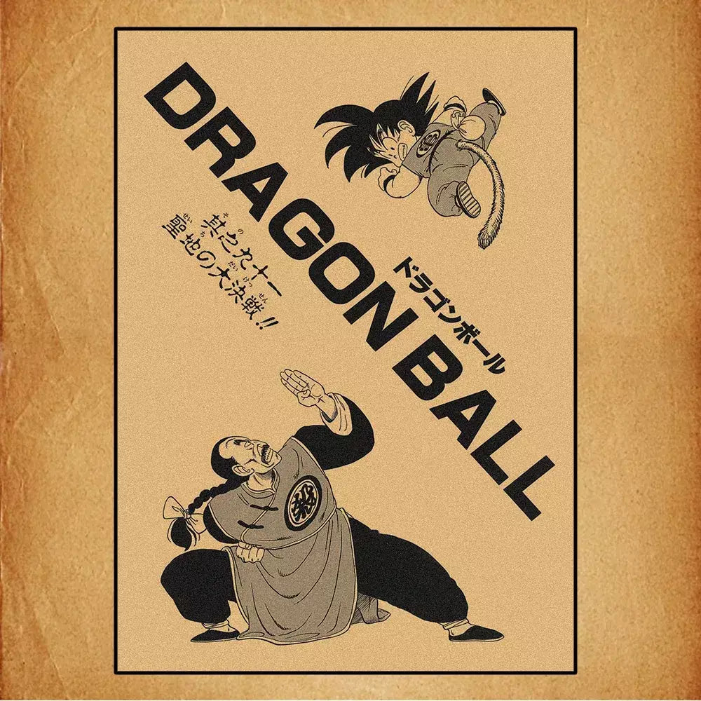Japonês em torno do anime retro dragon ball cartaz goku gohan vegeta piccolo friza pintura em tela impressão arte da parede presente das crianças