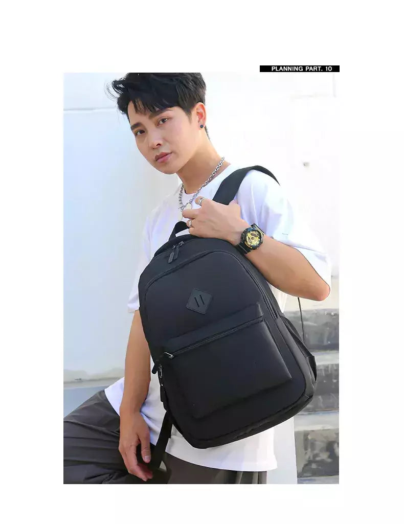 Mochila de carregamento USB impermeável para homens, sacos traseiros do escritório do negócio, mochila para laptop casual, mochilas escolares masculinas, 15,6";;VERDADEIRO;;"CINZA