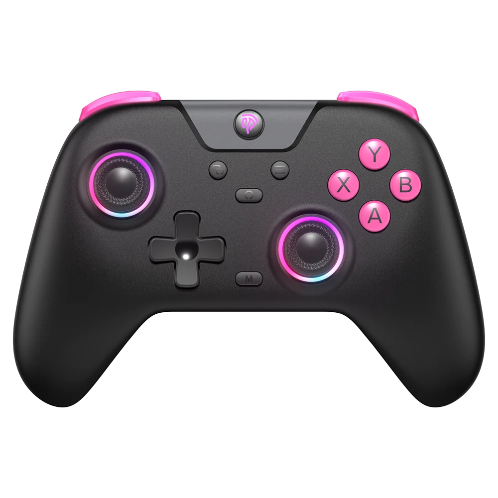 Controlador de jogos sem fio EasySMX X05 Bluetooth Gamepad compatível com PC/Switch/Telefone/TV/Steam, efeito Hall RGB, preto