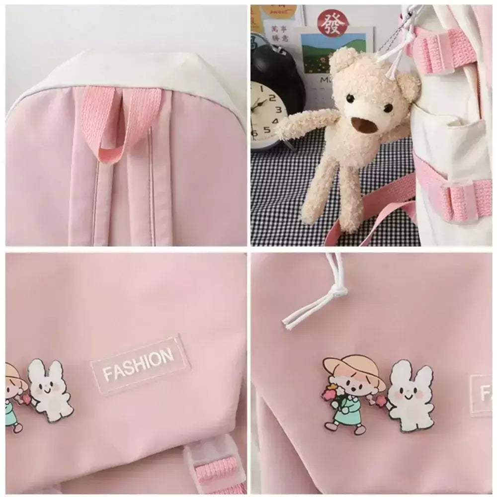Mochila de nylon impermeável multifuncional, mochila escolar para meninos e meninas, grande capacidade, saco de livro