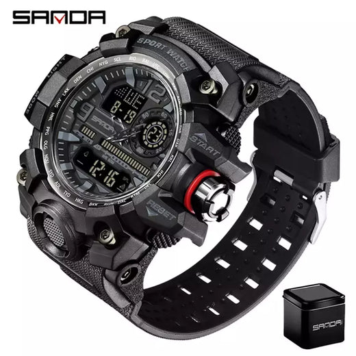 Relógio de quartzo estilo G SANDA masculino, choque impermeável, relógio militar esportivo, relógio de pulso digital masculino, relógio, novo, 3133, 50m, 2022