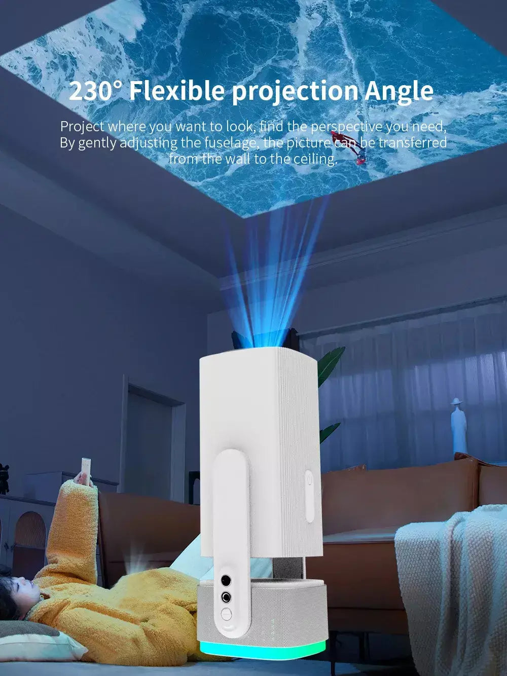 Salange 4K Projetor K2 Smart Android 11.0 Bateria embutida Alto-falante Bluetooth WIFI Foco automático Correção Keystone Estilo livre para Samsung iPhone Android Celular Viagem Projetor de filmes ao ar livre