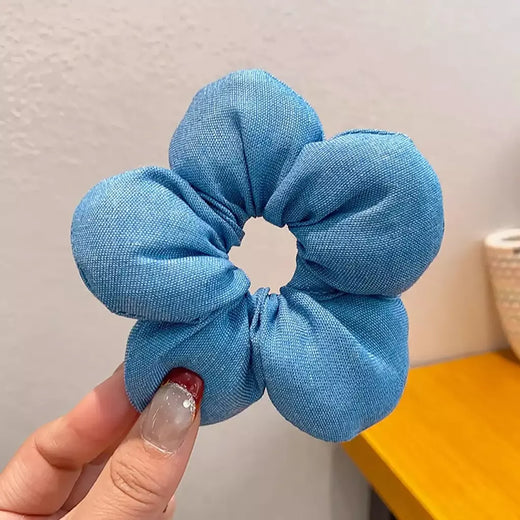 Grande flor menina cordas de cabelo moda xadrez faixas de borracha cabeça almôndega rabo de cavalo headwear crianças acessórios para o cabelo do bebê 1pc