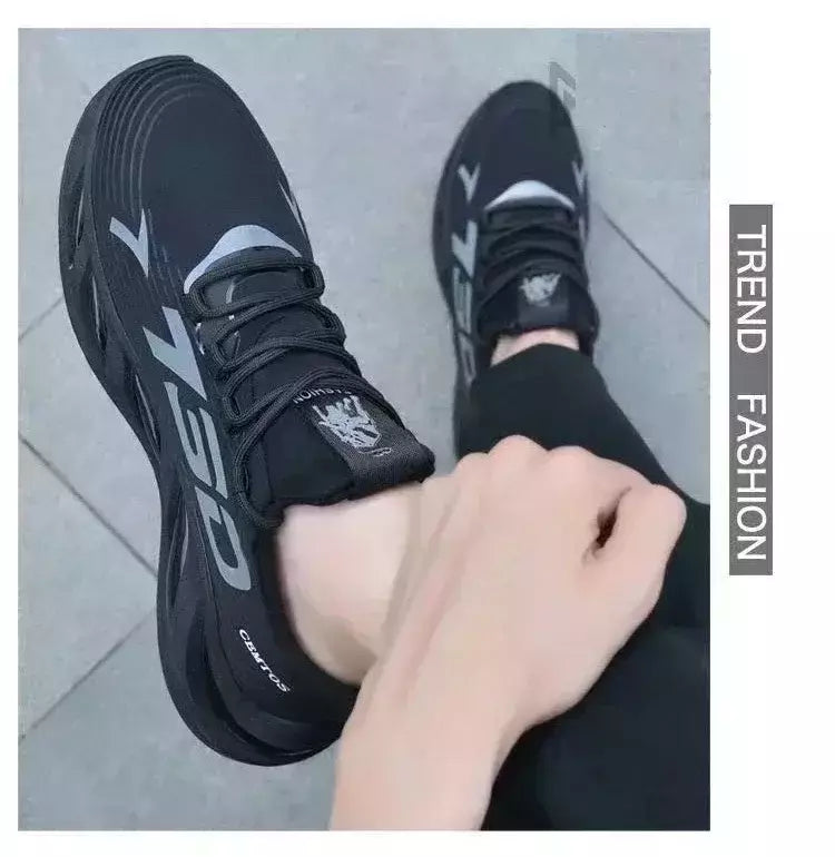 Tênis casual de slip-on masculino, tênis de corrida respirável, caminhada e treinamento ao ar livre, tênis na moda