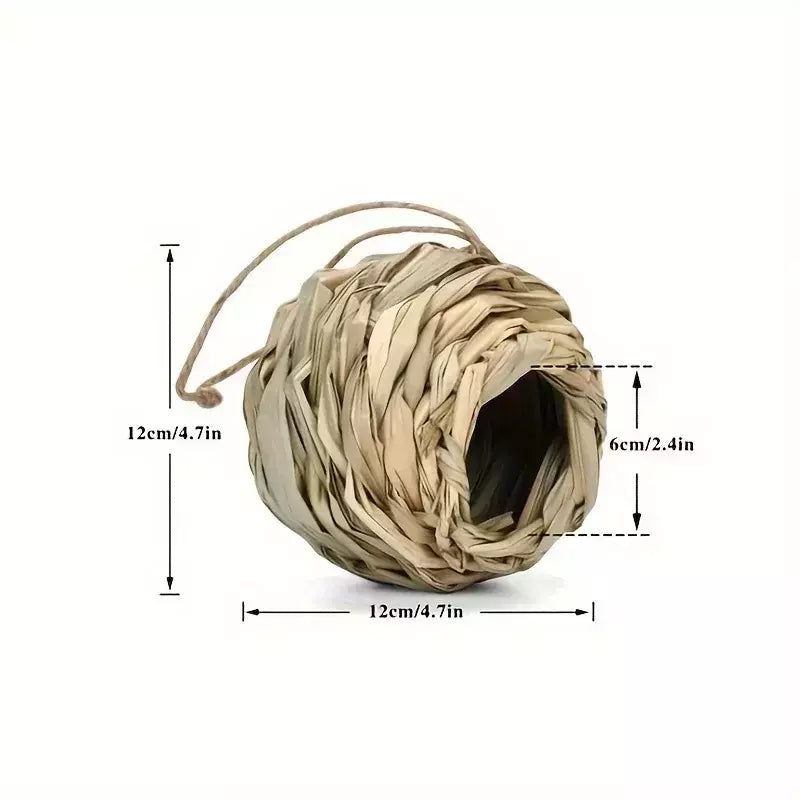 Ninho de pássaros tecido decorativo ao ar livre, Bird Cage Grass Egg Cage, Ninho de papagaio suspenso, Casas para quarto de estimação, Novo, 2024